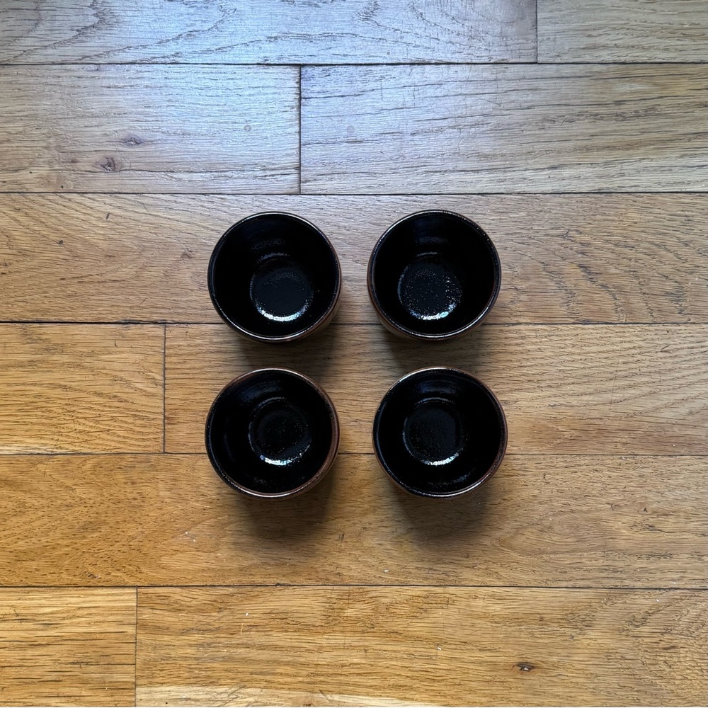 NWOT black Japanese tea mugs (set of 4)
